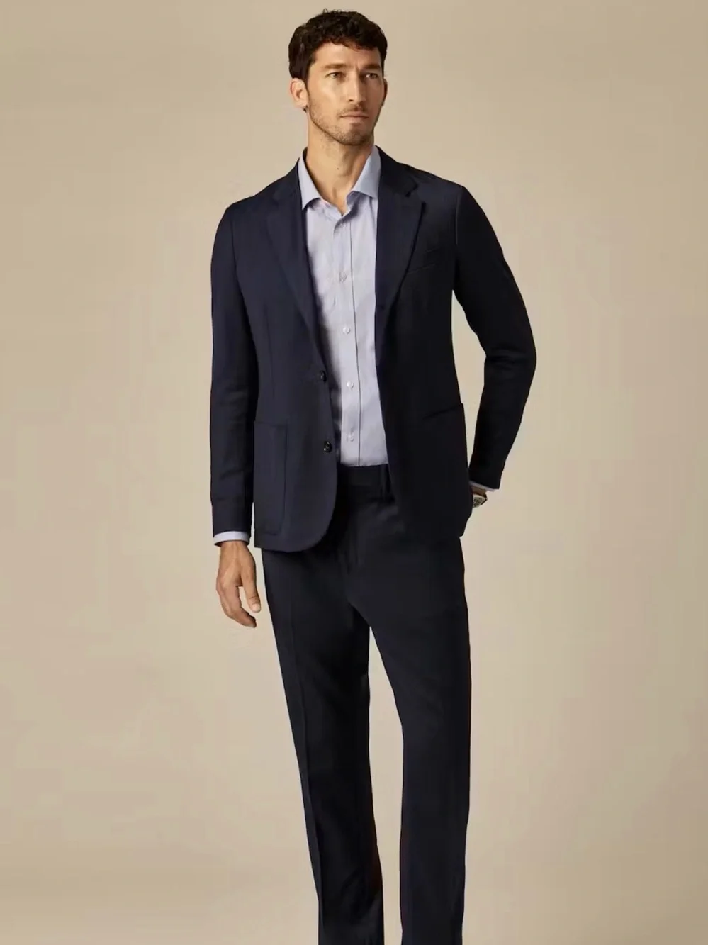Huckberry Wills - Rosedale Linen Classic Patch Pocket Suit Jacket in Navy